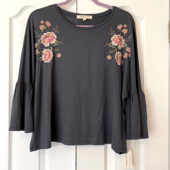 living doll Tops - NWT Living Doll embroidered top